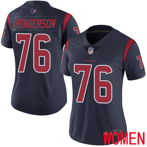 Houston Texans Limited Navy Blue Women Seantrel Henderson Jersey NFL Football 76 Rush Vapor Untouchable